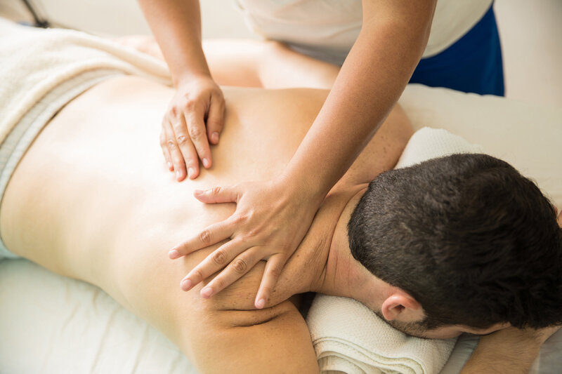 Manual lymphatic drainage with flat hand technique