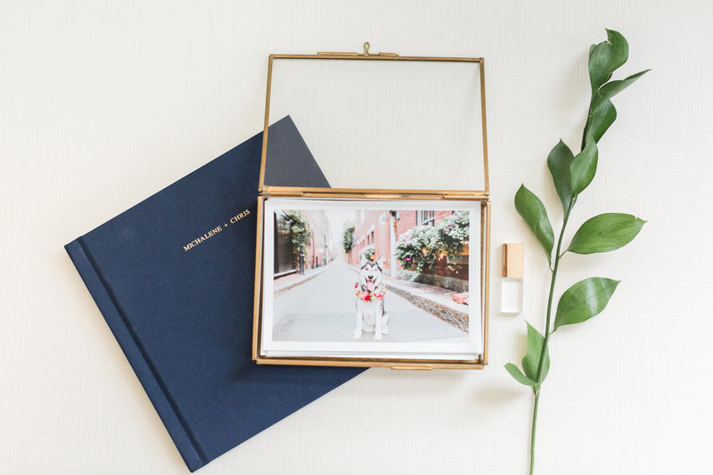 Glass Keepsake Box filled with prints