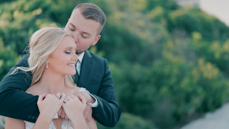 A heartfelt wedding image of Kristen and Jason, celebrating their union with smiles and love.