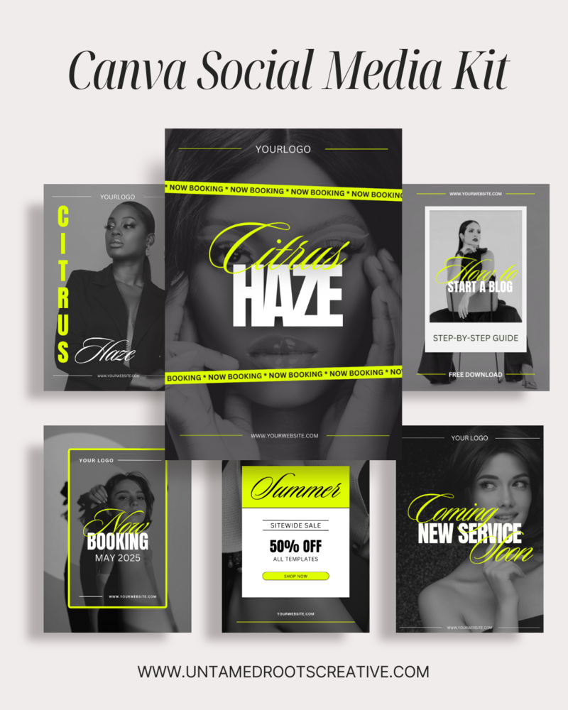 Bold and fearless, this sales-focused Canva marketing template is perfect for visionaries scaling their creative businesses.