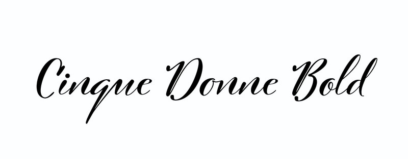 Vinny's chosen typeface from Adobe Fonts - Cinque Donne Bold
