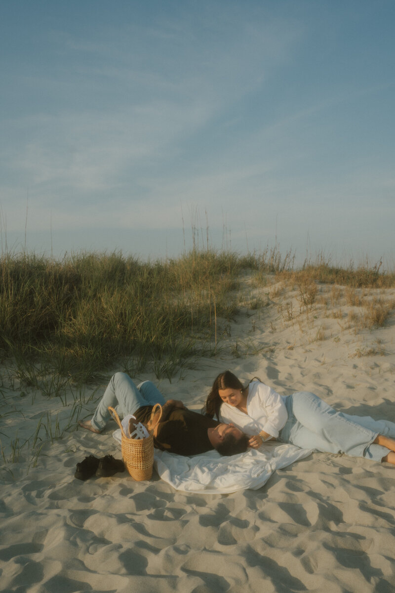 Intimate Beach Picnic Couple Photos