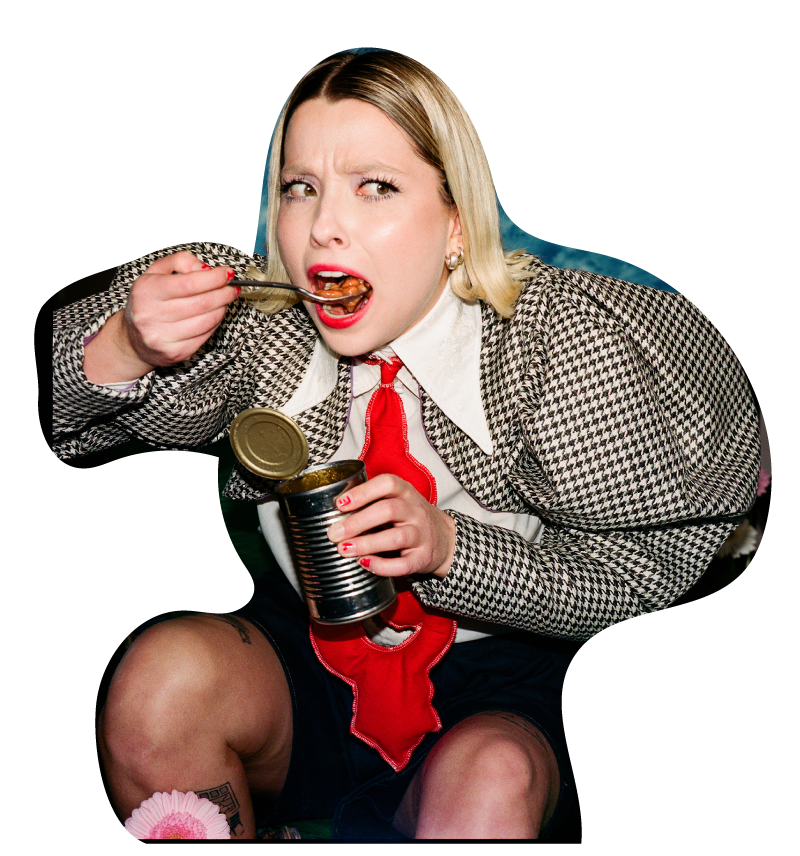 boston wedding videographer eating a can of beans