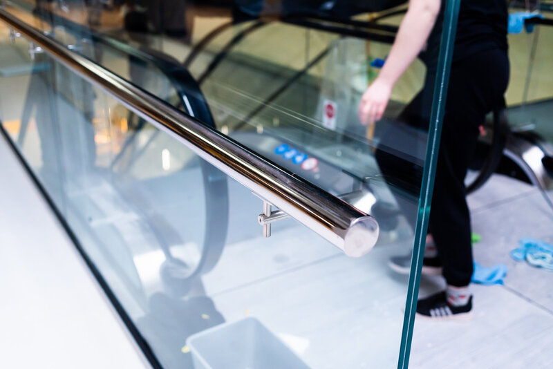 High quality frameless glass railing for office