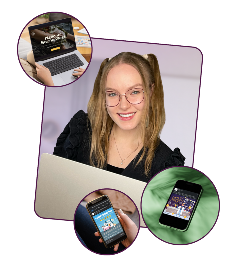 Freelance designer Saara showcasing Helia Studios work samples