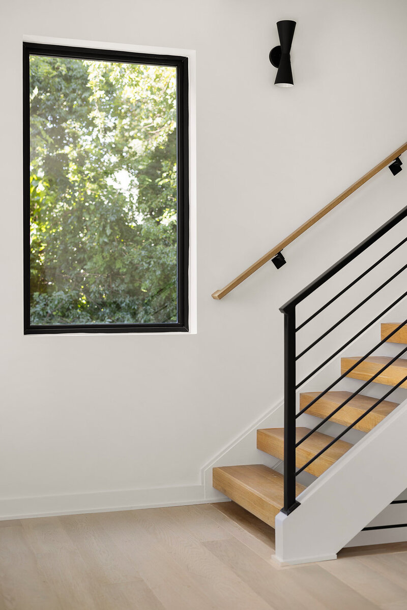 black modern pendant up modern staircase