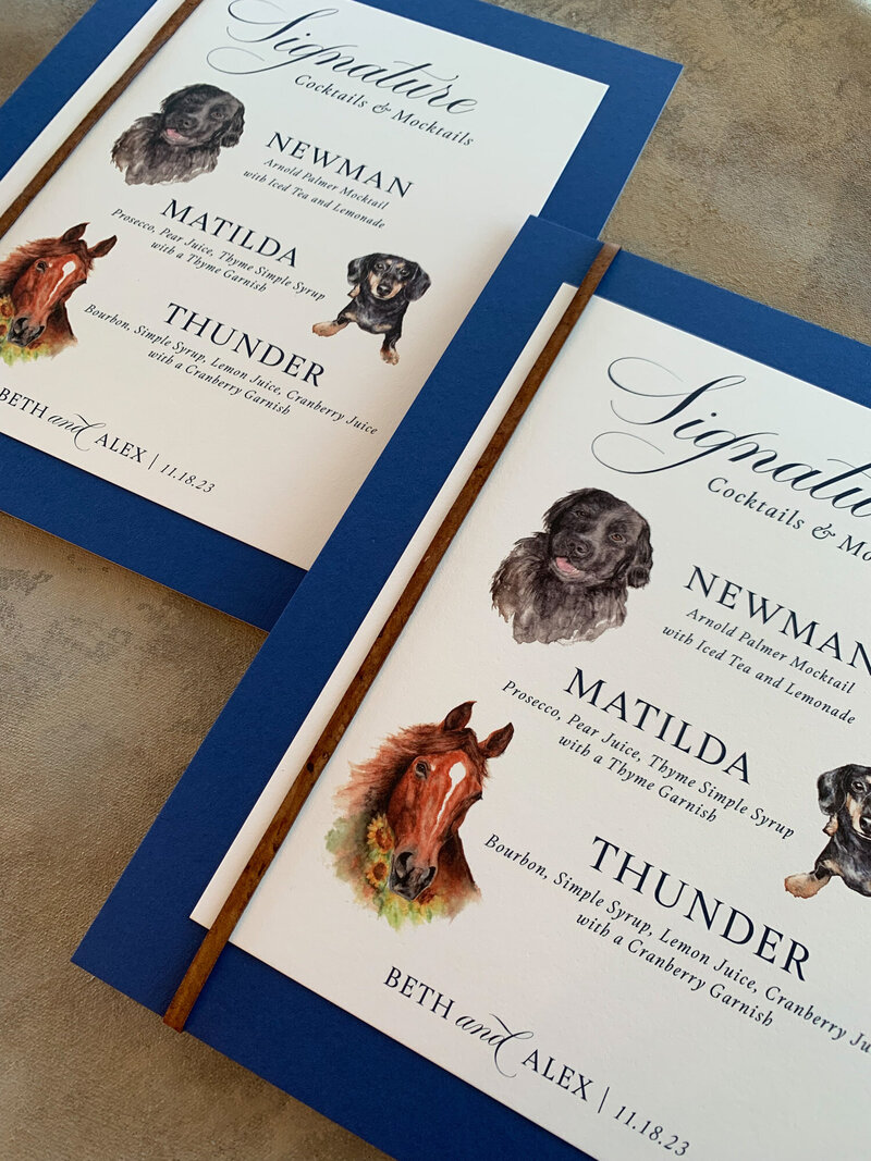 Pet portraits for a bar sign in washington dc