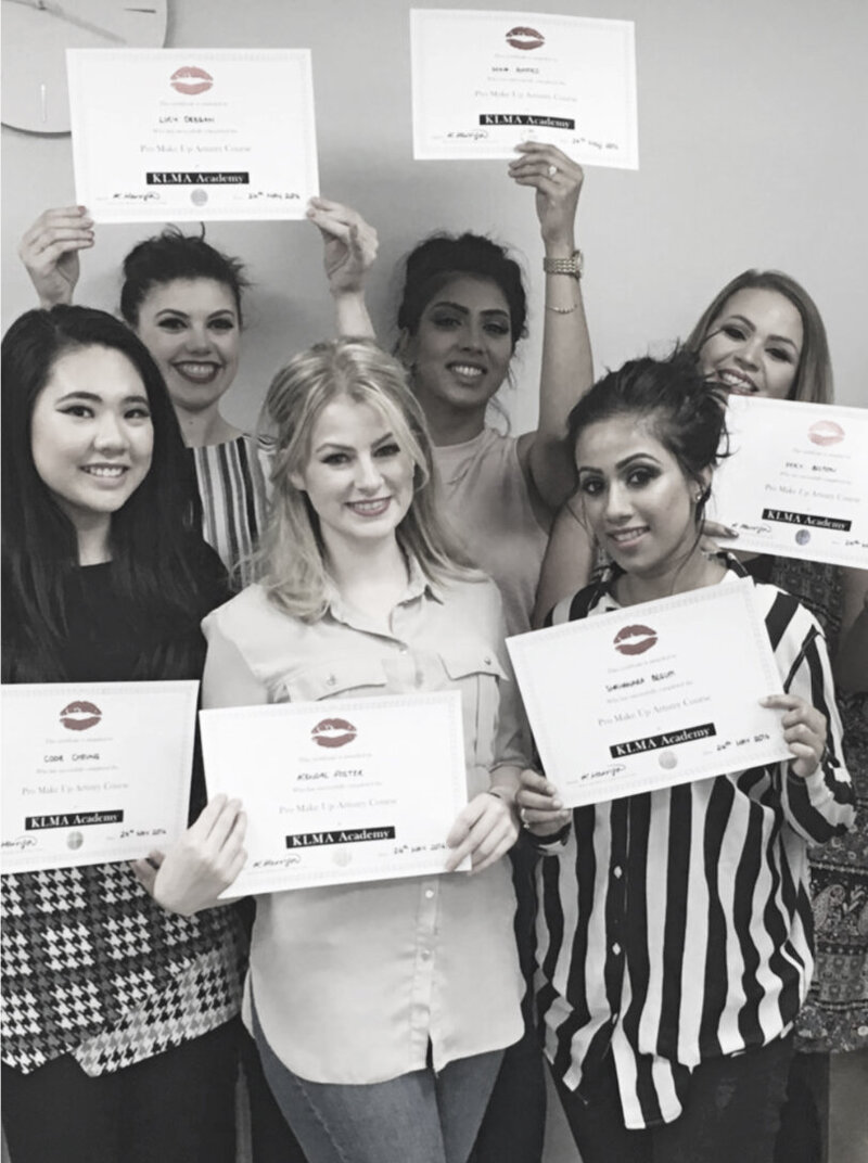 Makeup Course Students with certificates