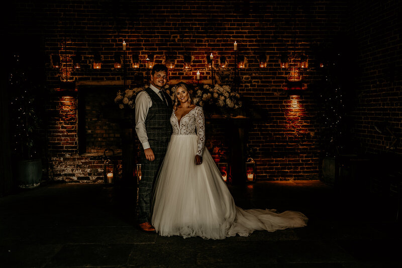 Bride and Groom at Swancar Farm wedding venue