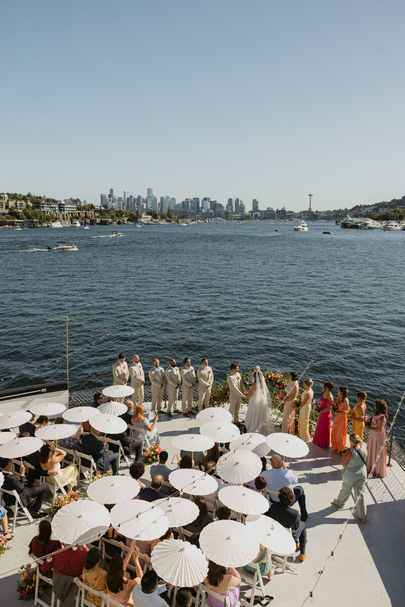 A beautiful wedding dress hung at Sage and Social during a Bubbly Bride Planning wedding 