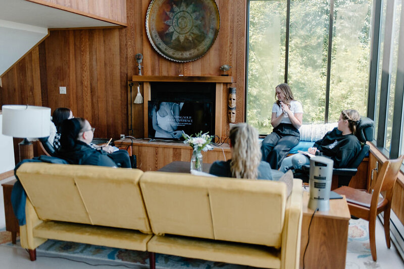 Hannah giving education to a room full of photographers in Neskowin, Oregon.