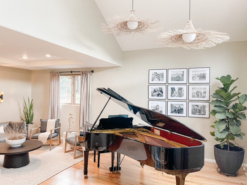Piano Room Design / Boulder Colorado Interior Design / Teak and Amber Interiors