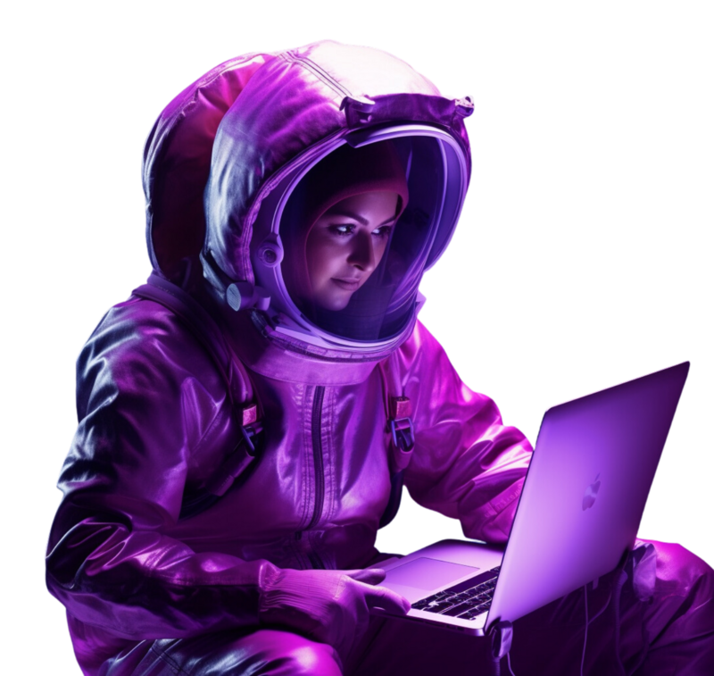 Astronaut on a computer