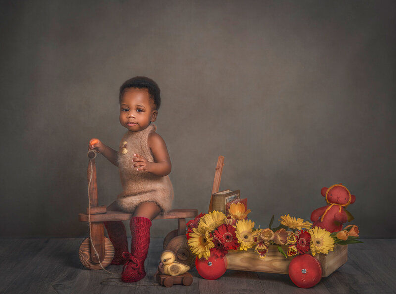 "Creative Studio 1-Year Milestone Photography Session | Ottawa Baby Portraits"