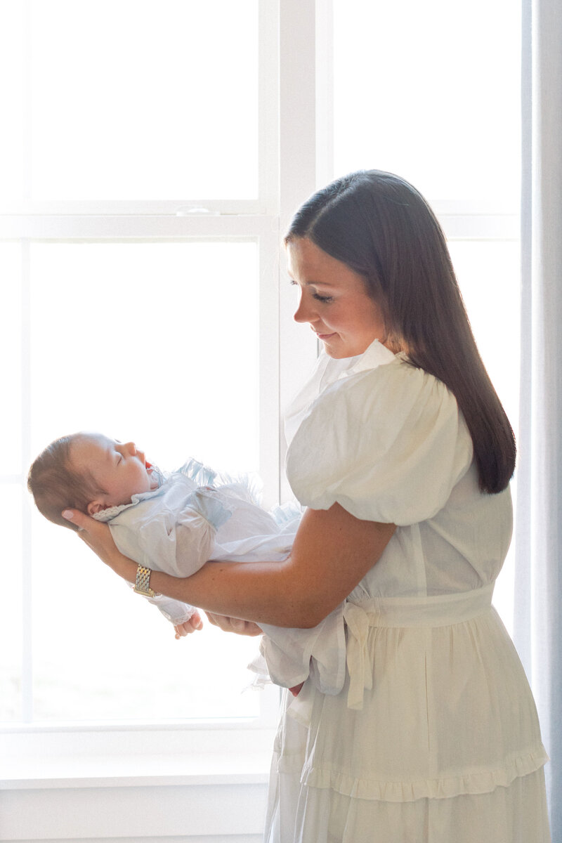 Studio portrait of a mother holding her toddler in Oxford, Mississippi