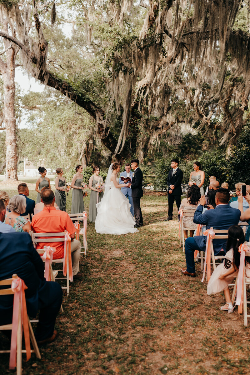 outdoor wedding ceremony at coastal discovery museum