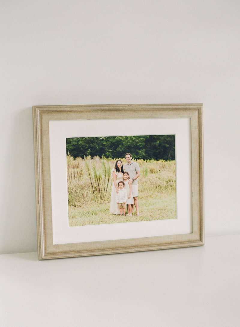 Gold framed portrait Photographed by Raleigh family photographers A.J. Dunlap Photography.