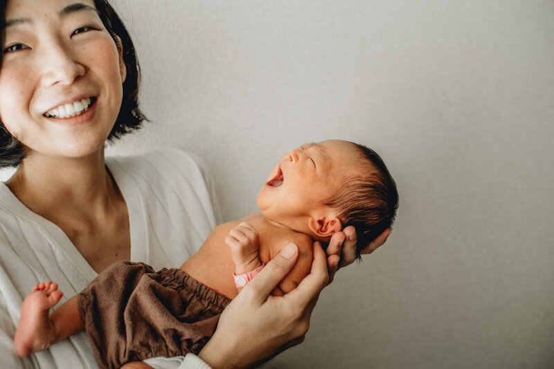 Miho Iimura and her baby