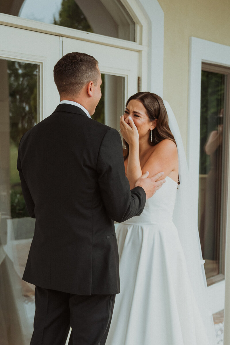 Couple sharing a sew first look