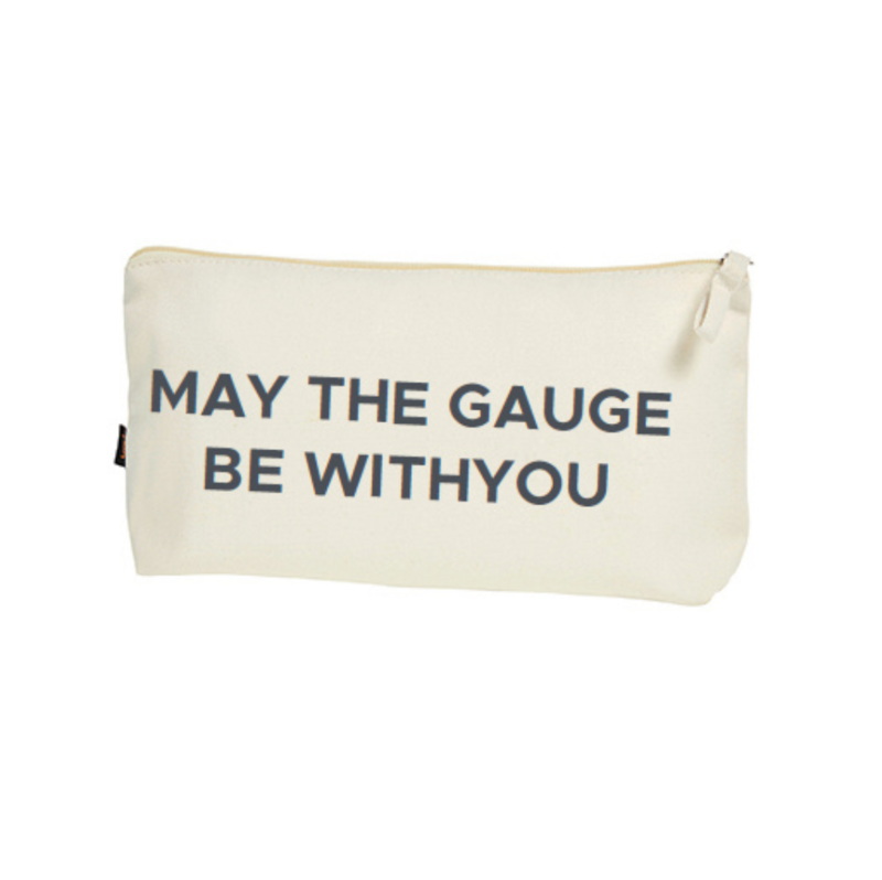 Zipper Bag Big "May the gauge" Grey