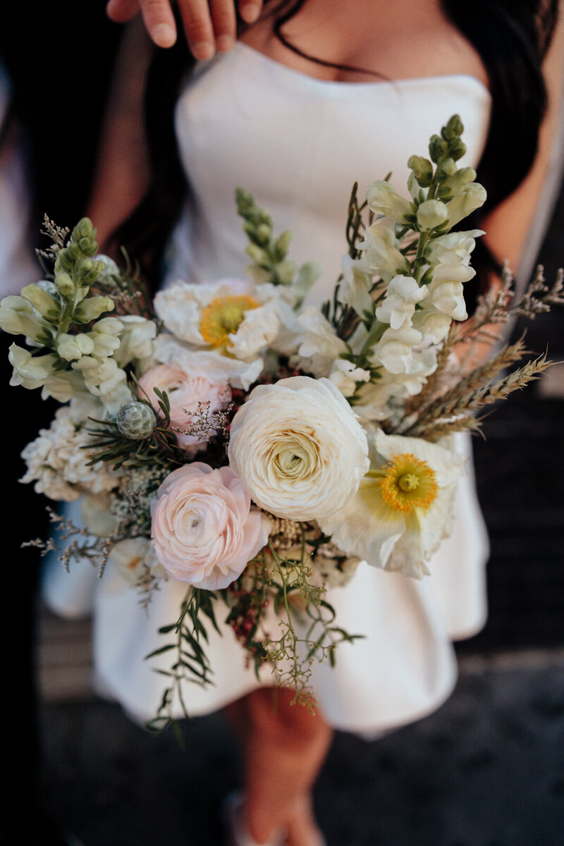 Wedding bouquet at Seven Magic Mountains
