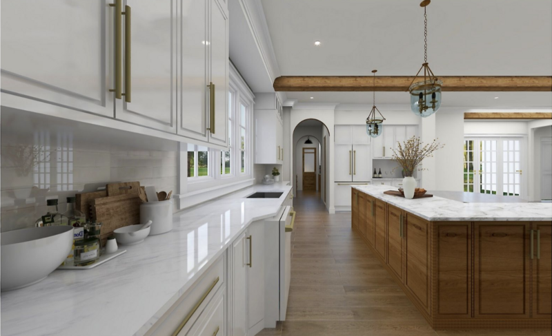 render of a built in wine station