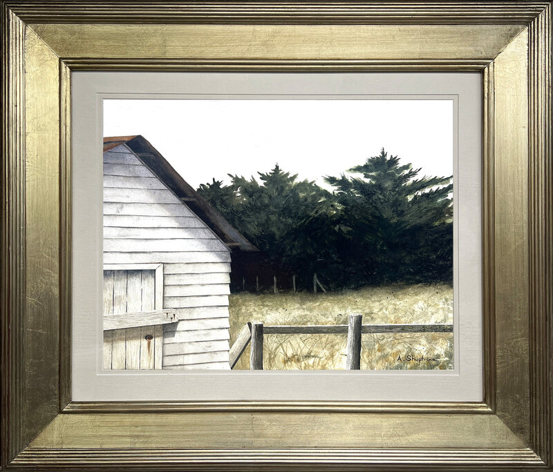 Keep Out © Alan Shuptrine, watercolor,  17.5 X 12.75 in, Frame OD 21.5 X 25.5 in