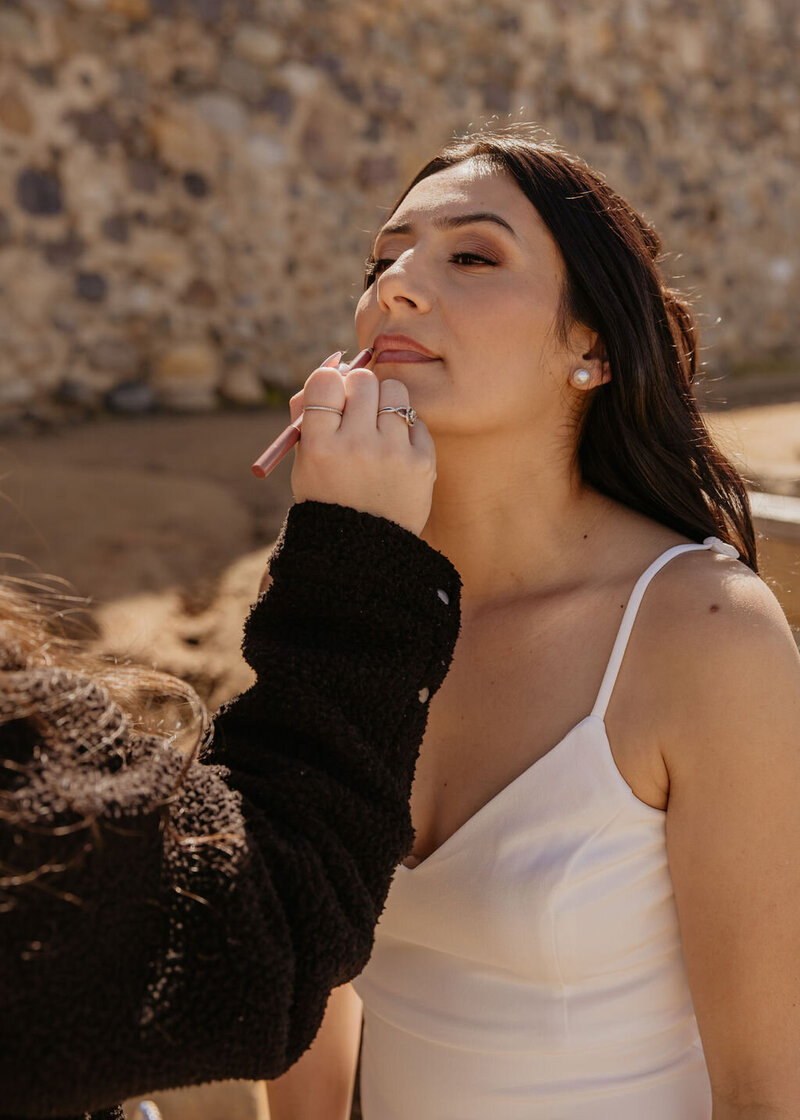 Soft Bridal Glam in san diego for beach elopement