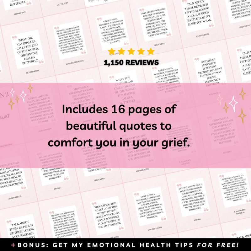 Includes 16 pages of beautiful quotes to comfort you in your grief