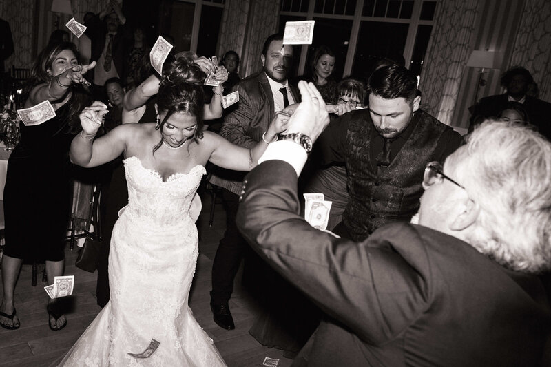 A Boston bride and groom dancing at wedding reception