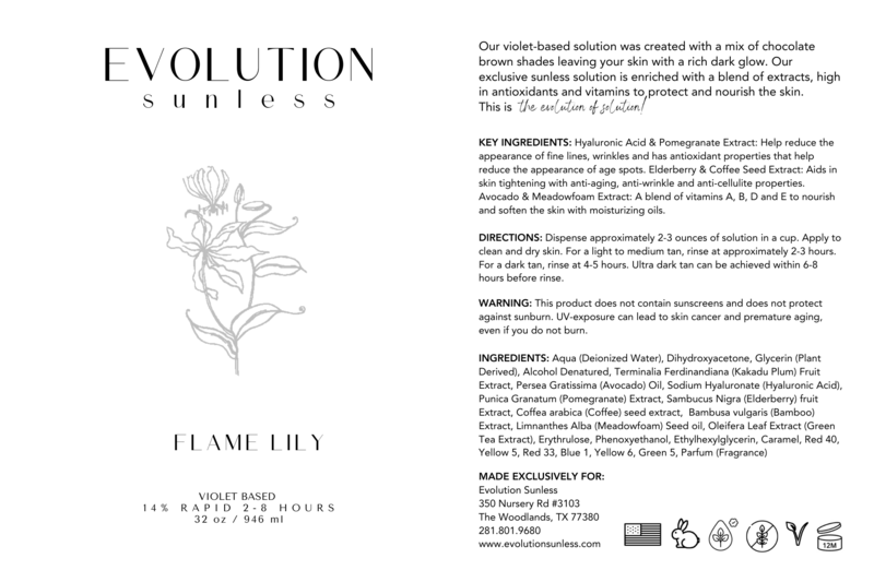 Flame lily ingredient label