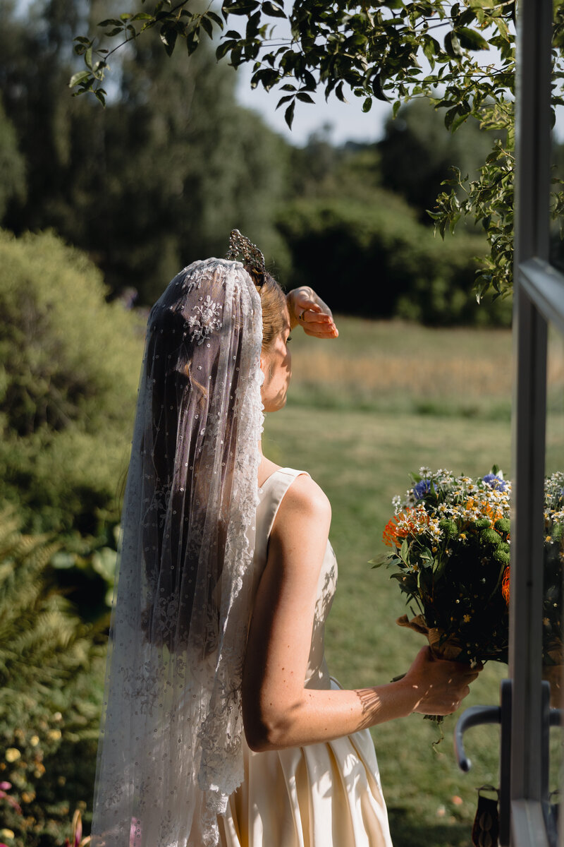 Bridal portrait at West Sussex wedding