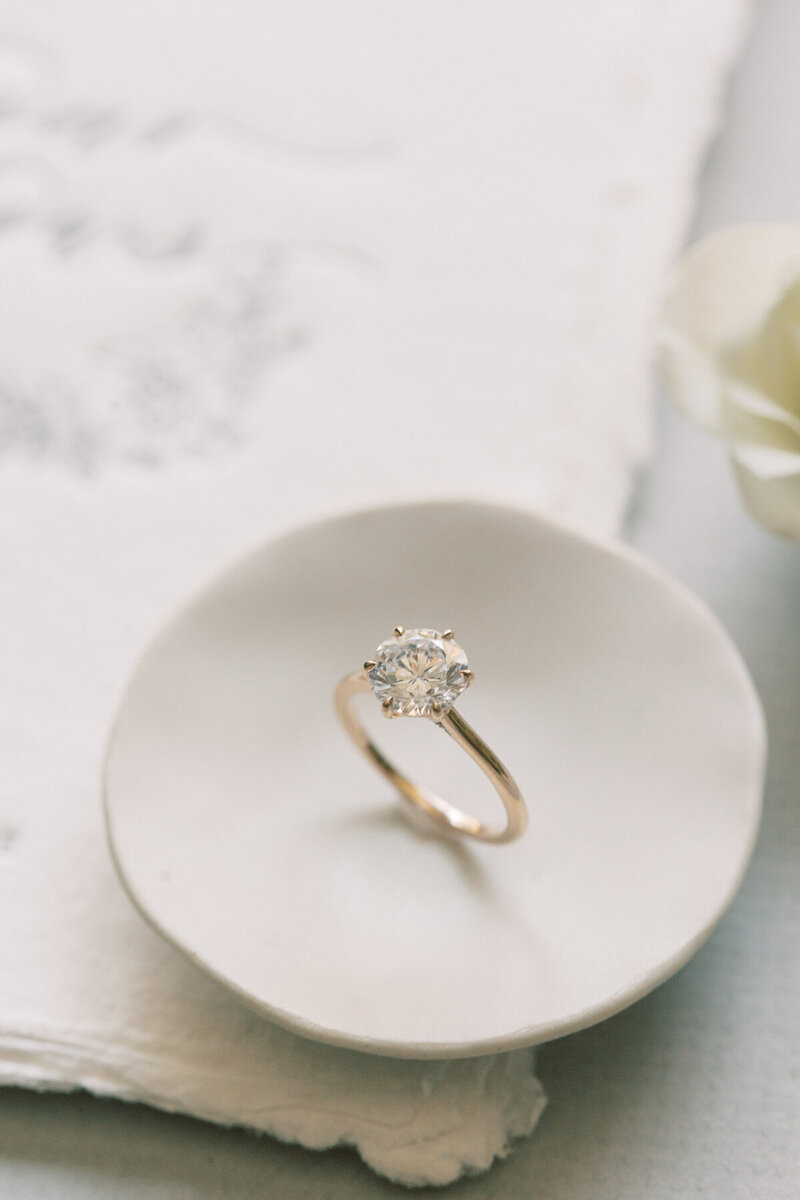 wedding ring in a dish