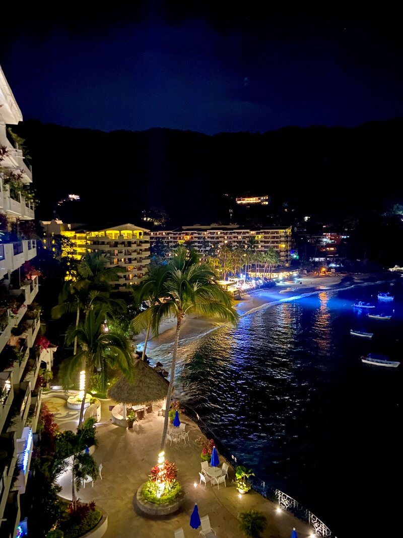 La Jolla De Mismaloya Condo View at night 