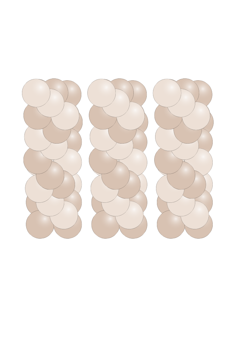 3 classic balloon columns generated as a mockup by Loononna, Orlando, FL