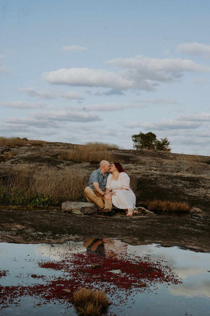 weddings by kattie jackson , arabia mountain engagement session 