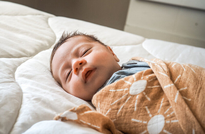 Baby smiling  Cherry Blossom Doula Photography