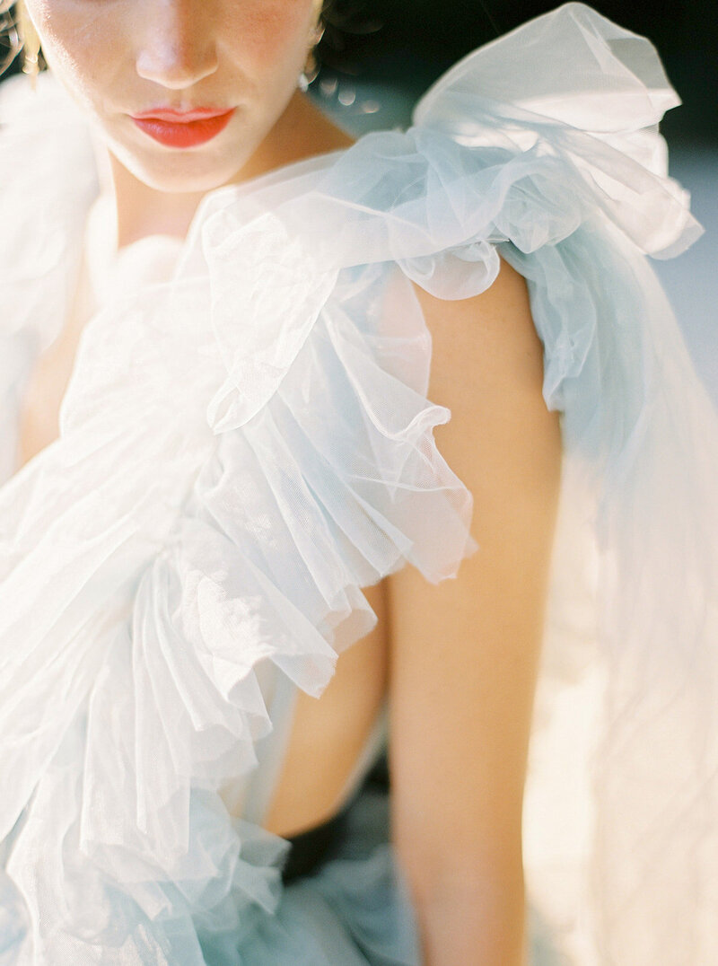 Fluffly Blue Wedding Dress by Millia London for  Sofia Nascimento Studios