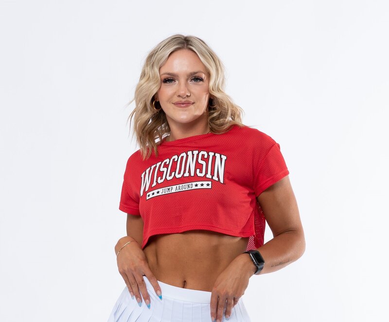 Wisconsin Cropped Tee in Red