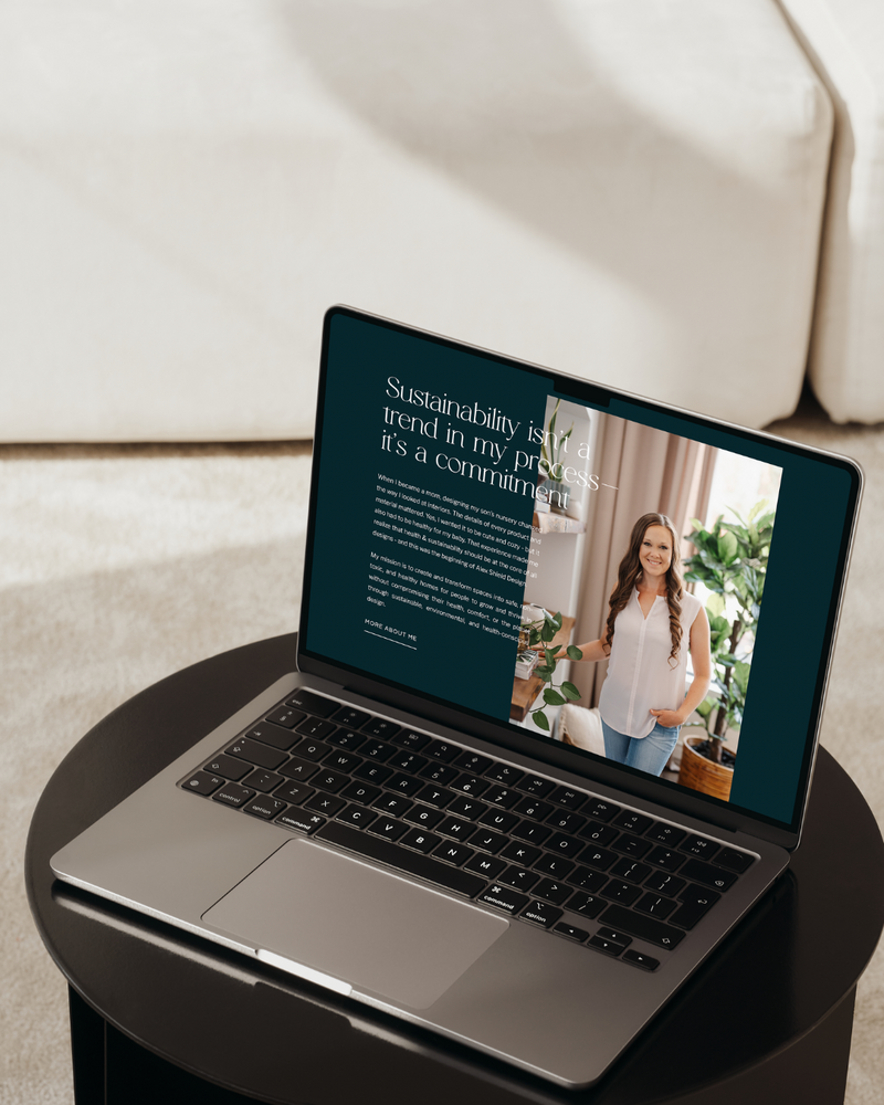 Tablet showcasing a wedding photographer website
