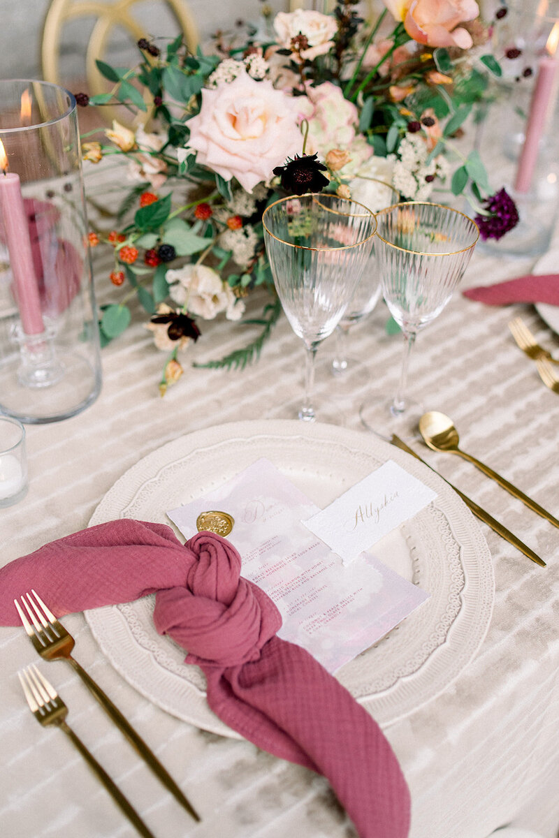 Luxurious Table Setting at The Ritz-Carlton, Laguna Niguel Wedding