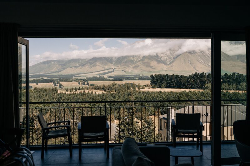 view of terrace downs and western canterbury hills from terrace downs room balcony