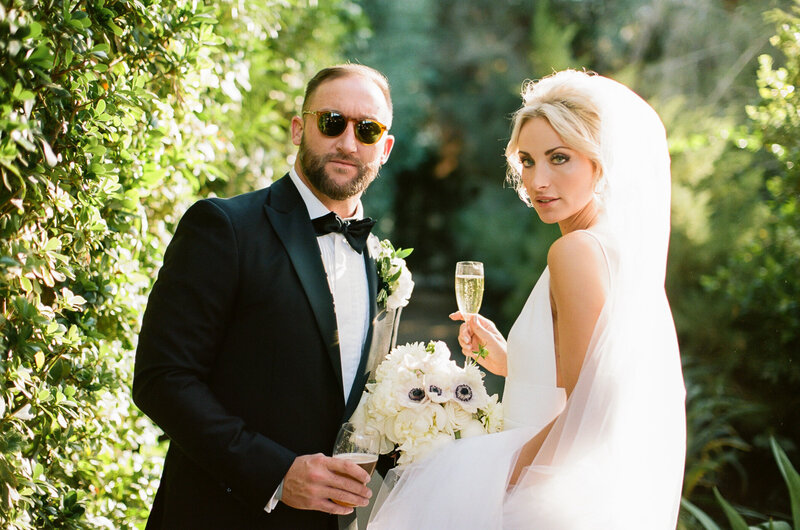 bride and groom at luxury Palm Springs wedding
