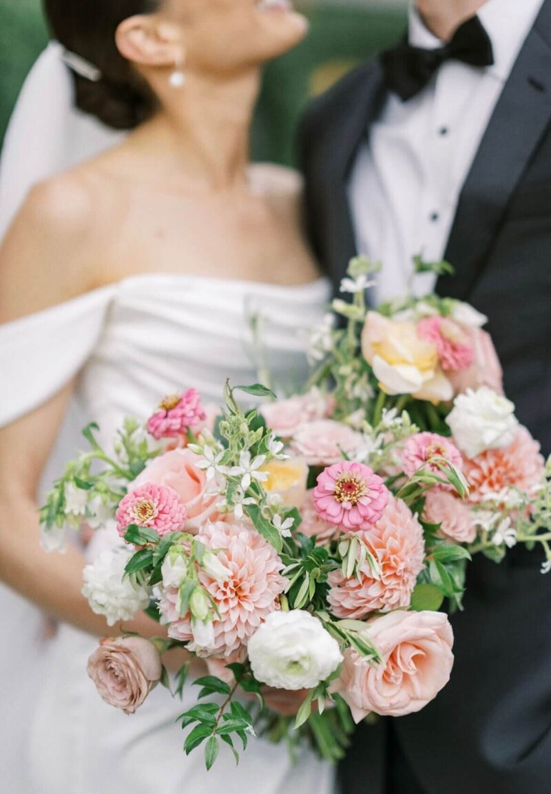 Beautiful wedding tablescape with flowers and cutlery