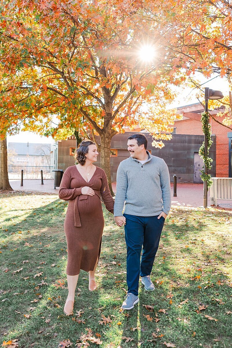 Elegant maternity portraits in Charlottesville, VA, celebrating the beauty and love of expecting parents