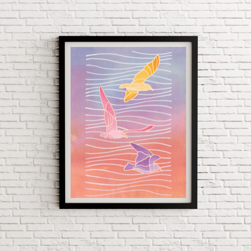 Emele Sea Birds Bright Painting 2