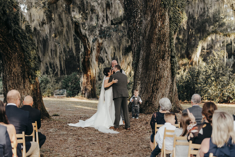 first kiss as a married couple