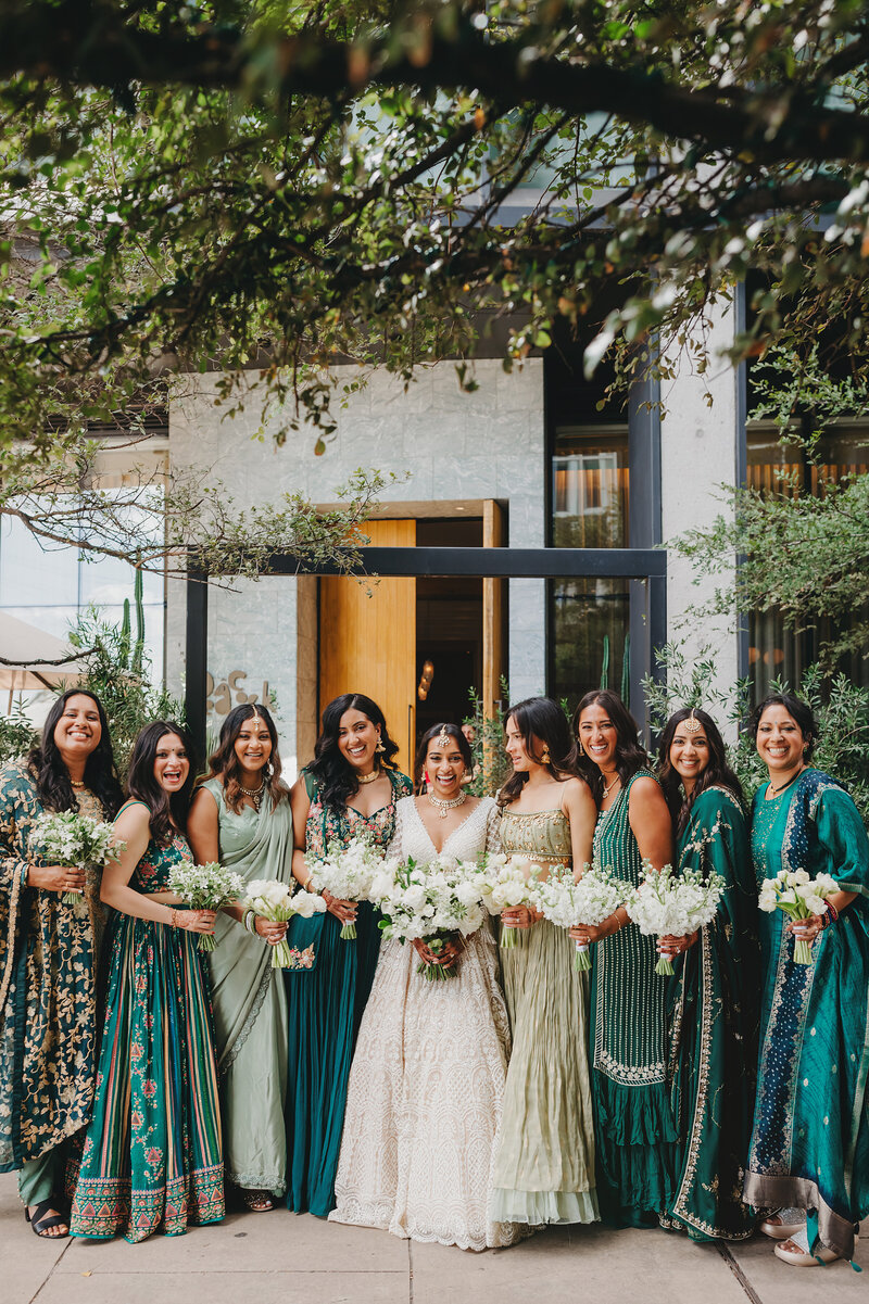 Bride and bridesmaids at Proper House Austin wedding planned by Bianca Nichole and Co