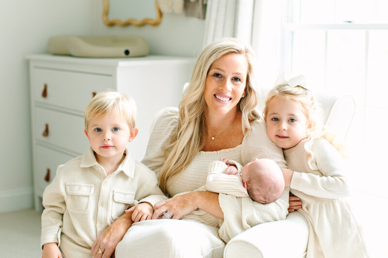 Mother and baby, in home annapolis newborn session