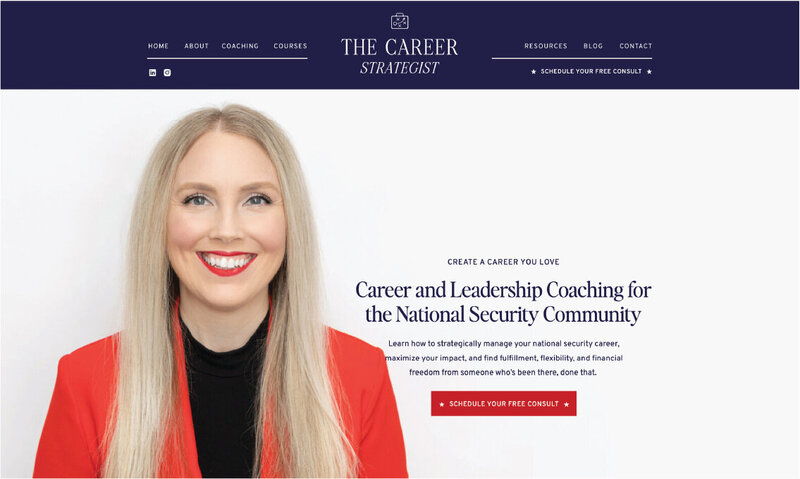 Bright and sophisticated website design for The Career Strategist